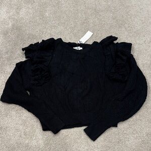 Black Ruffled Sweater